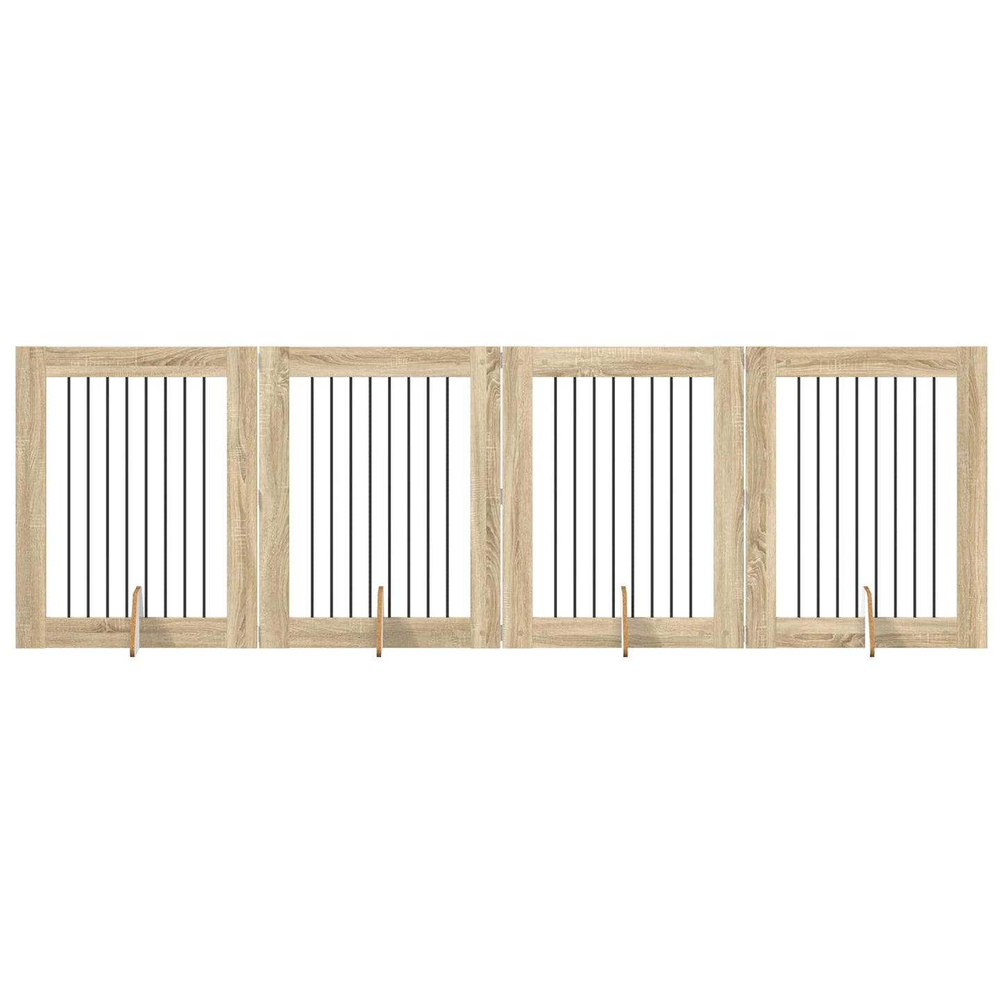 Foldbar hundegitter med stativer 4 pcs Sonoma eik 321 cm