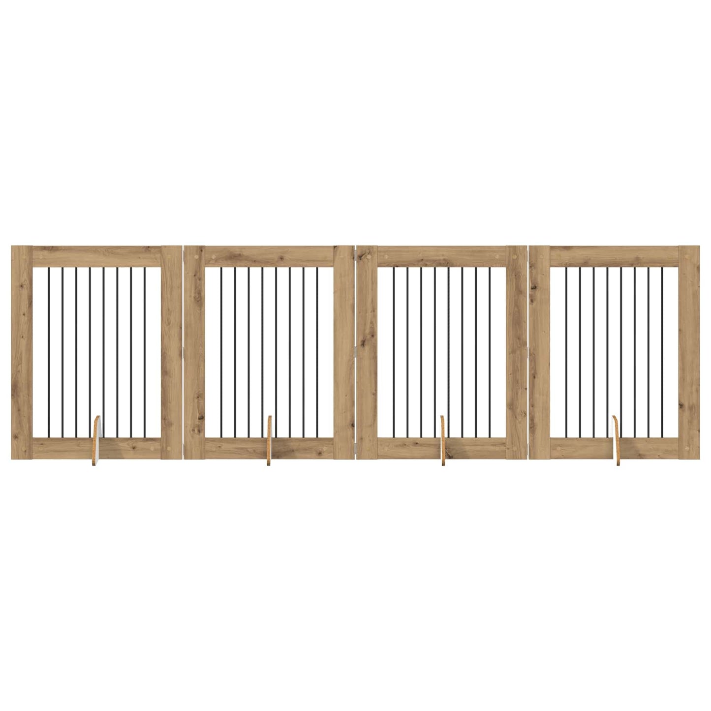 Foldbar hundegitter med stativer 4 pcs Artisan eik 321 cm