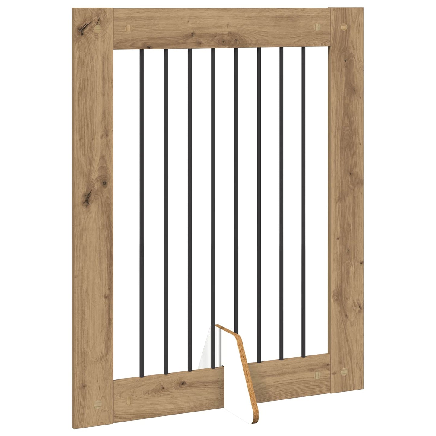 Foldbar hundegitter med stativer 4 pcs Artisan eik 321 cm