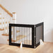Foldbar hundegitter med stativer 2 pcs Svart eik 200,5 cm