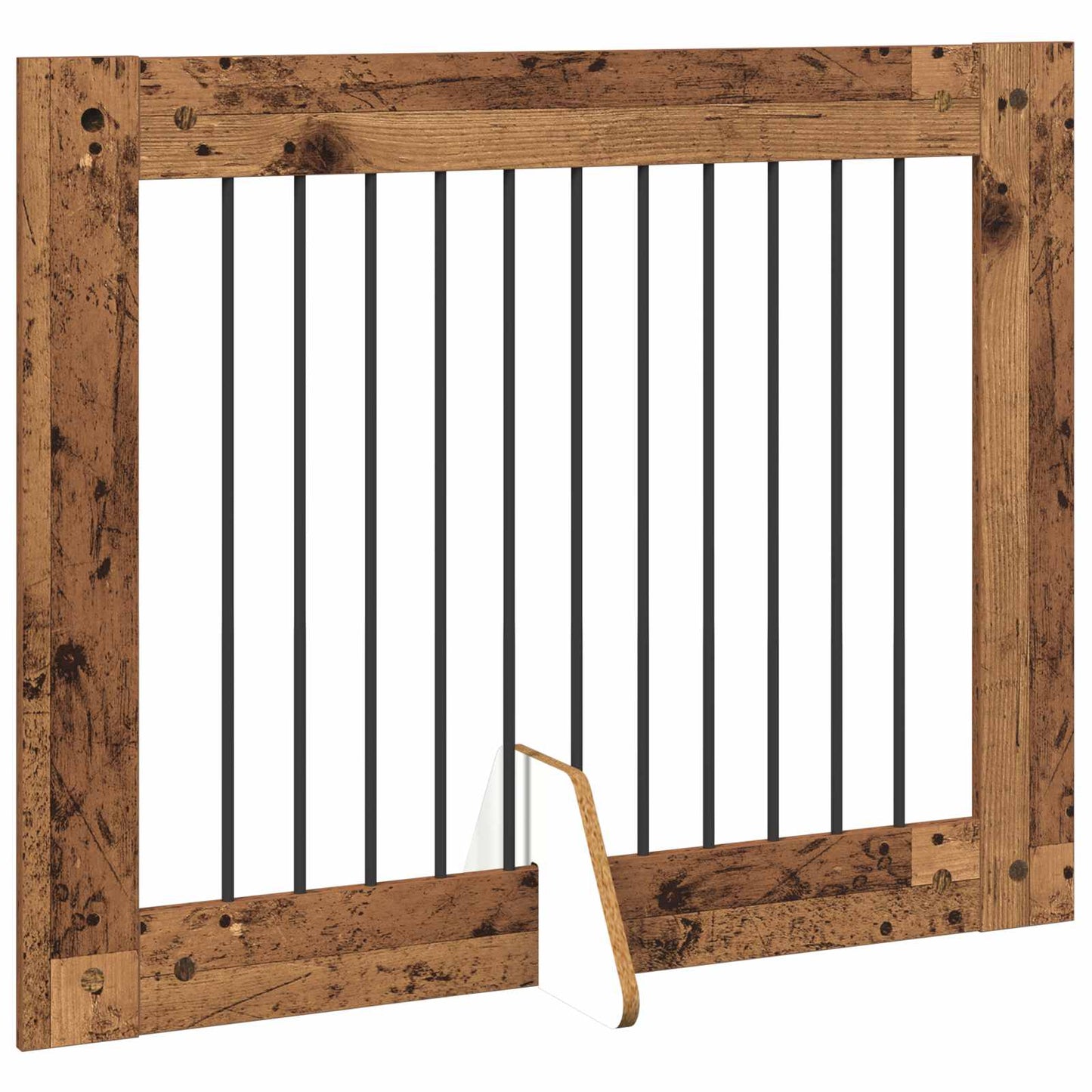 Foldbar hundegitter med stativer 2 pcs Gammelt tre 200,5 cm