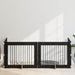 Hundegate med stender 4 pcs Svart eik 100 x 80 cm
