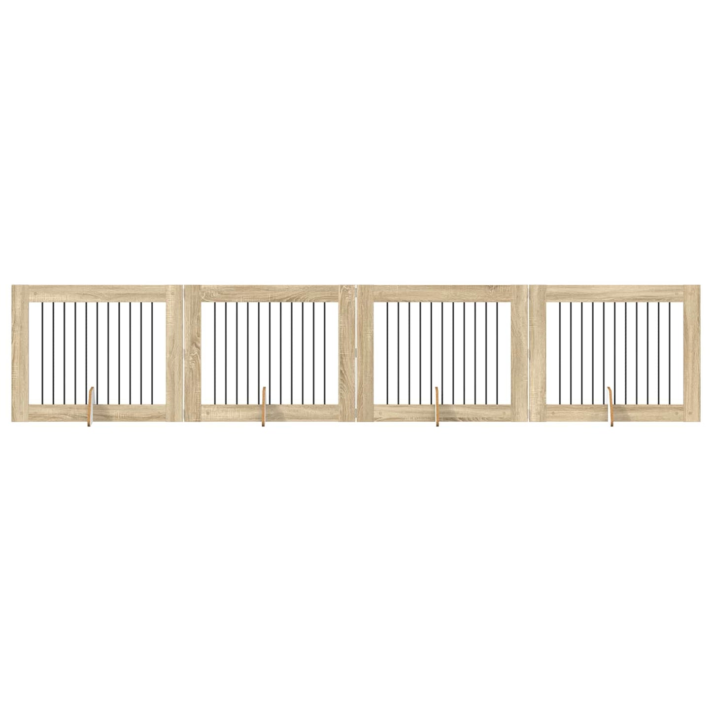 Hundegate med stender 4 pcs Sonoma eik 100 x 80 cm