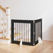 Foldbar hundegitter med stativer 2 pcs Svart eik 160,5 cm