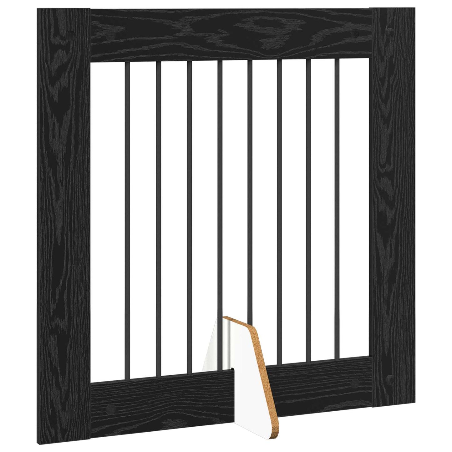 Foldbar hundegitter med stativer 2 pcs Svart eik 160,5 cm