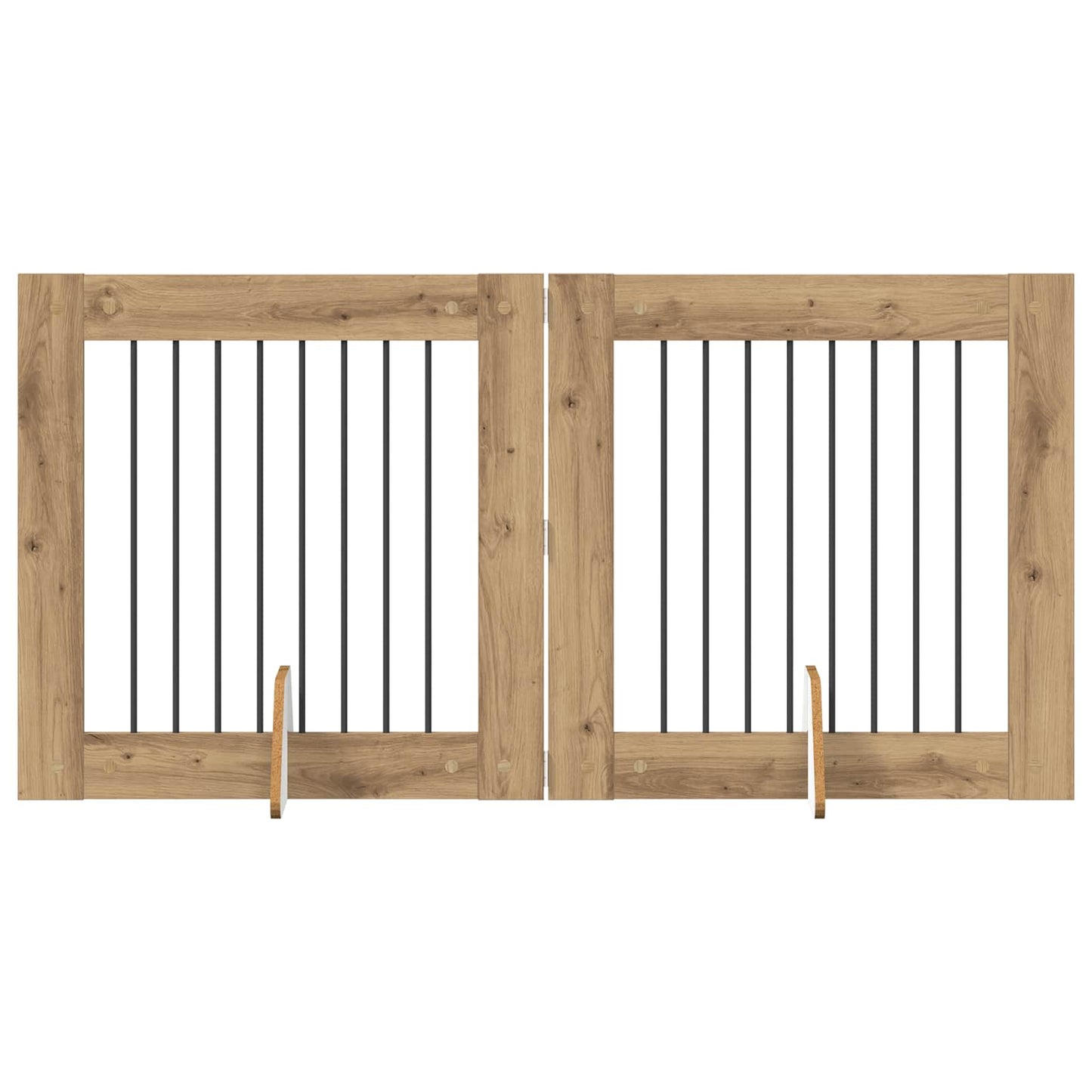 Foldbar hundegitter med stativer 2 pcs Artisan eik 160,5 cm