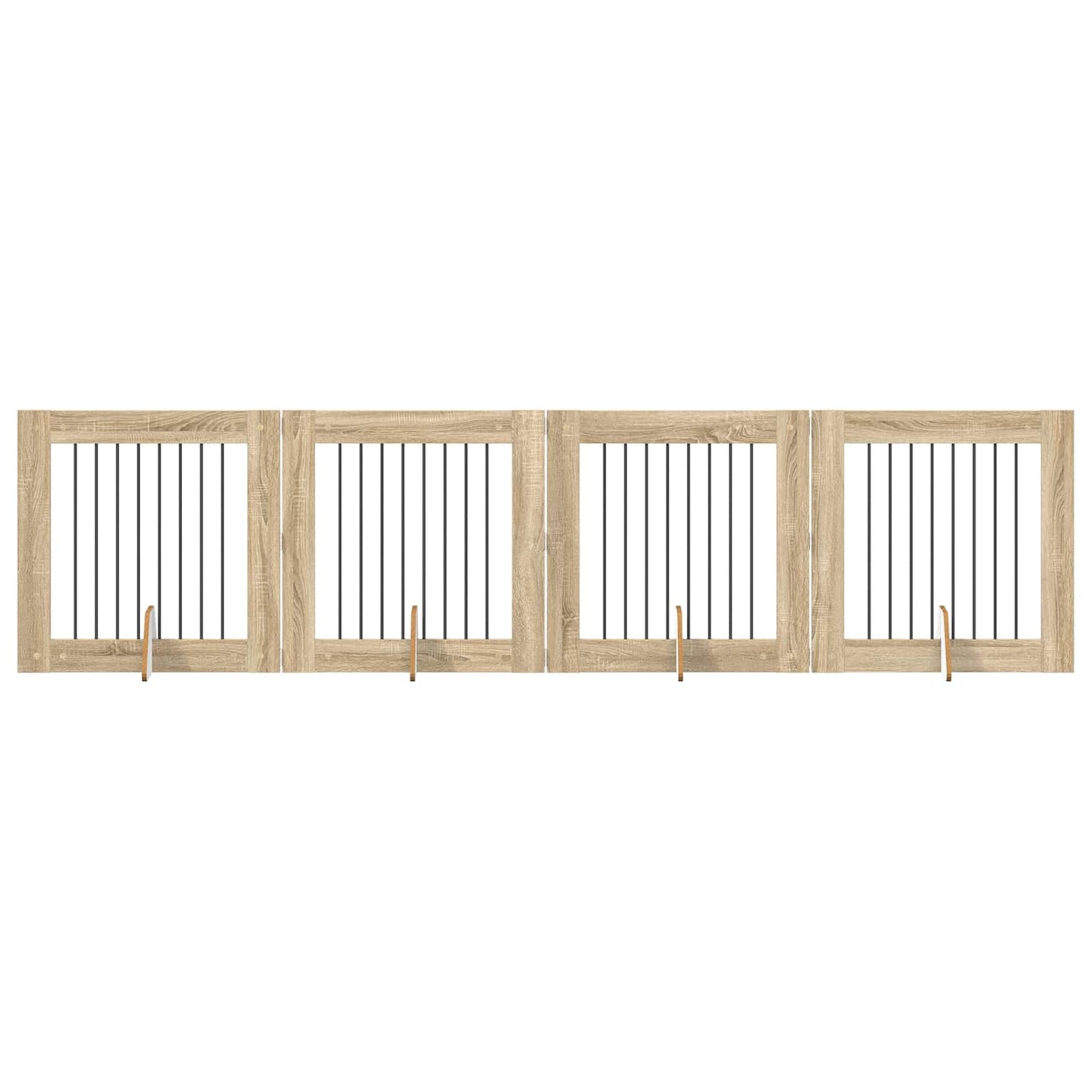 Hundegate med stender 4 pcs Sonoma eik 80 x 80 cm