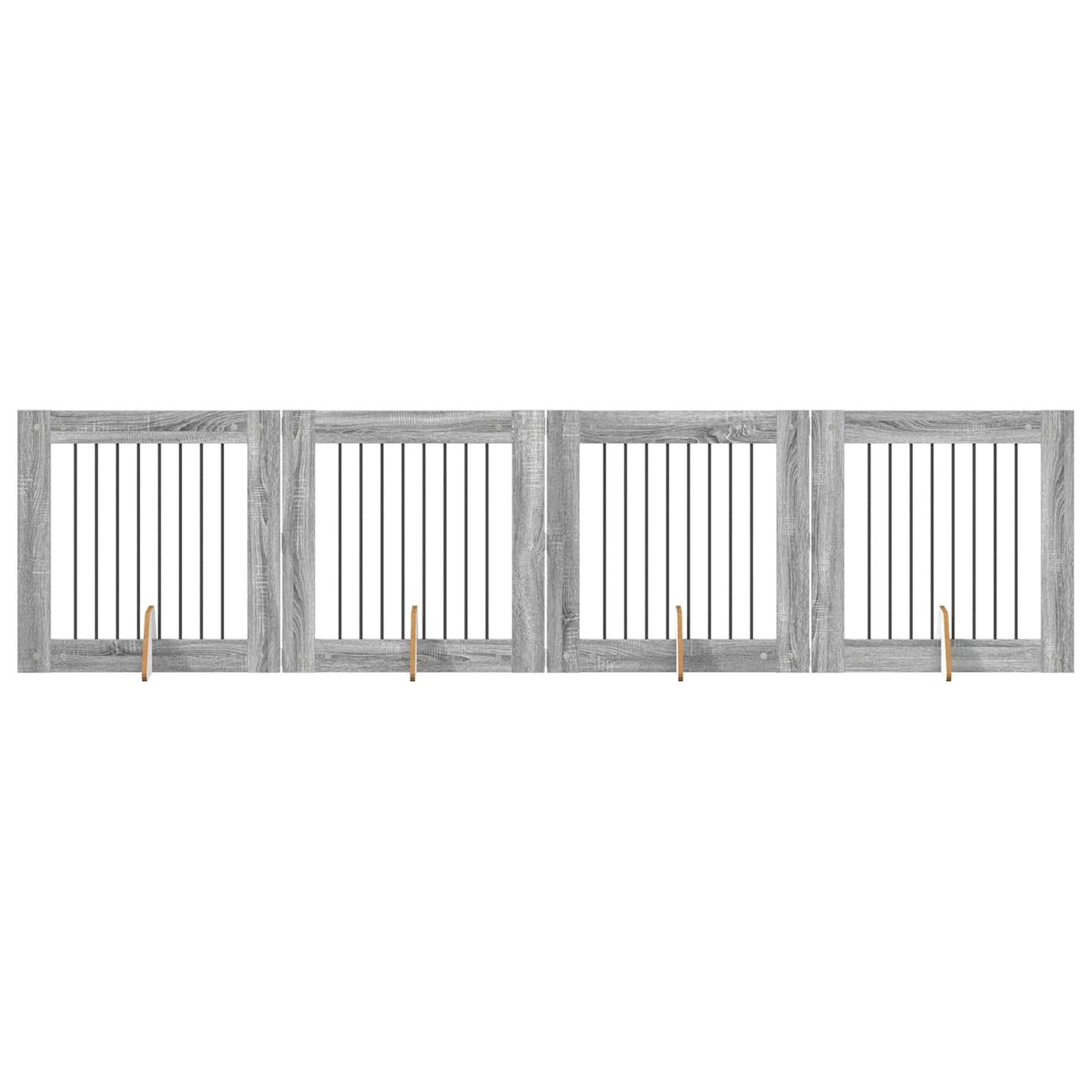 Foldbar hundegitter med stativer 4 pcs Grå sonoma 321 cm