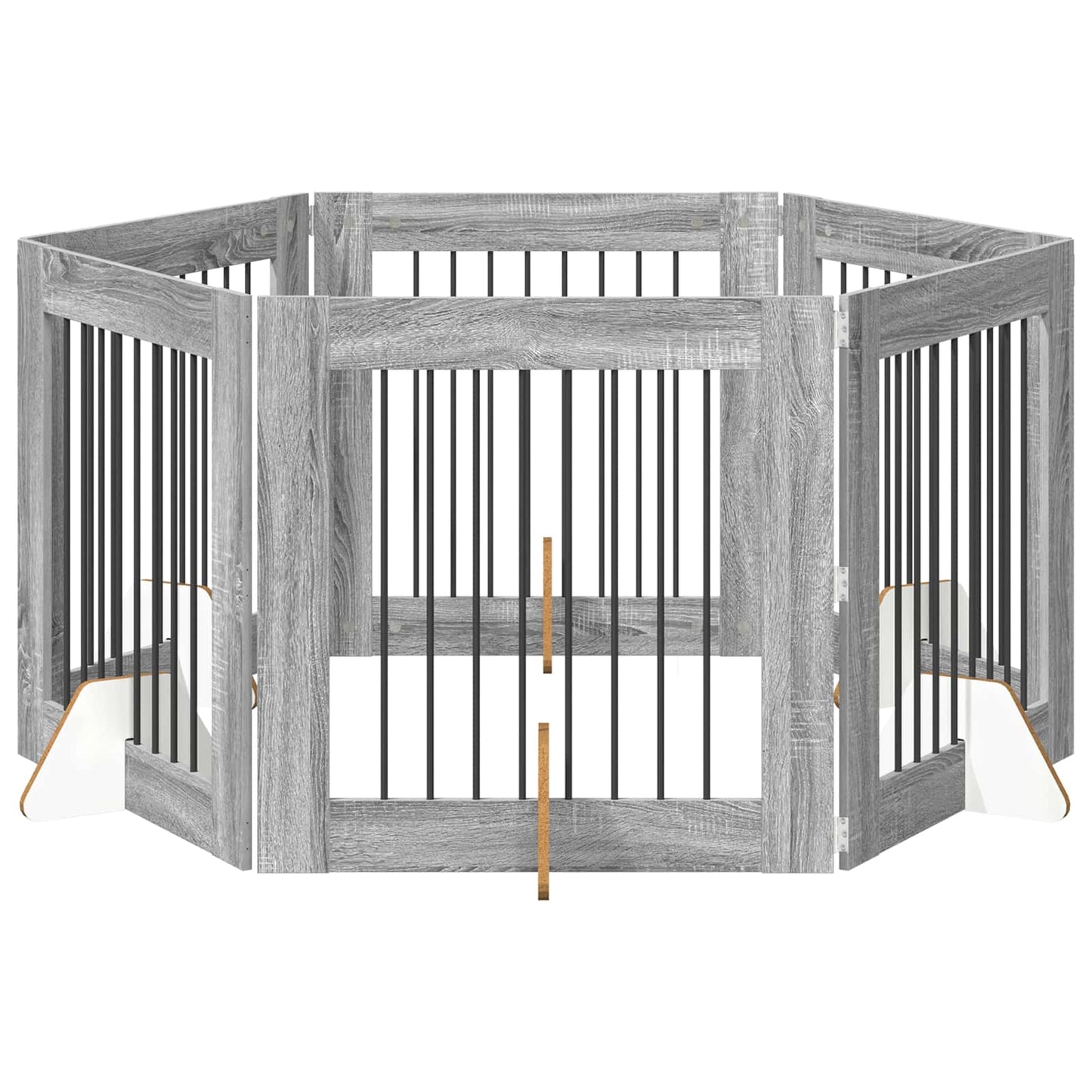 Foldbar hundegitter med stativer 6 pcs Grå sonoma 482 cm