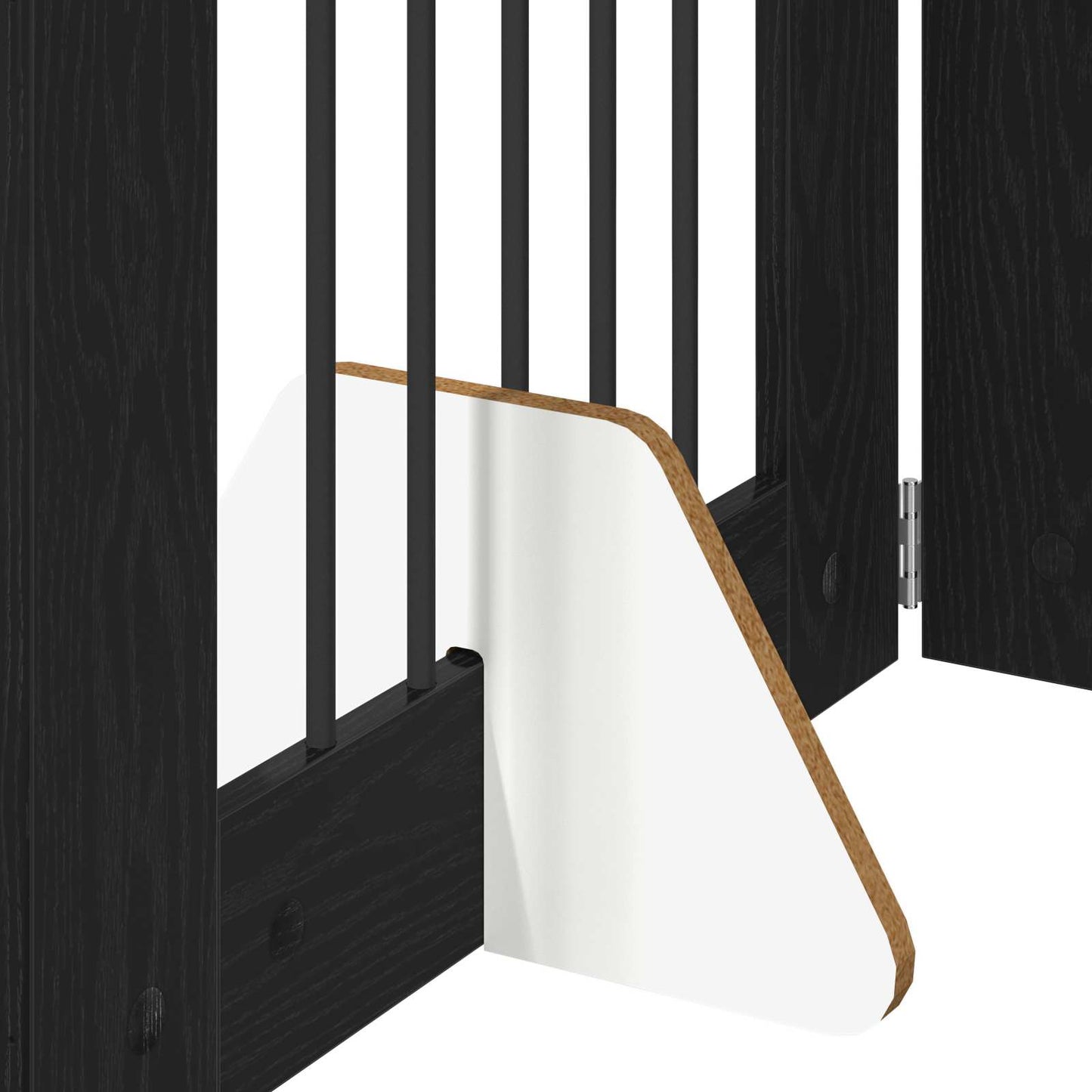Foldbar hundegitter med stativer 2 pcs Svart eik 120,5 cm