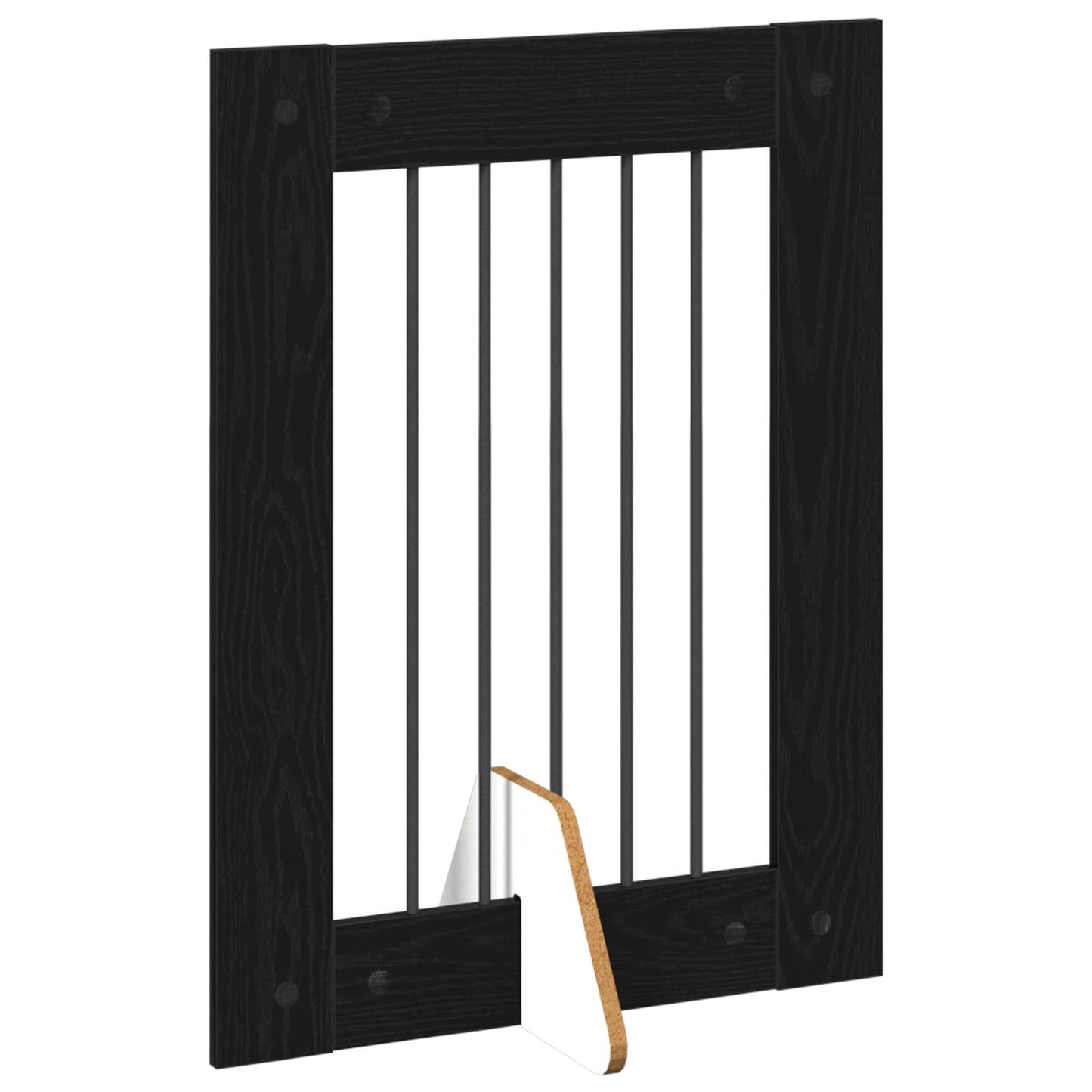 Foldbar hundegitter med stativer 2 pcs Svart eik 120,5 cm