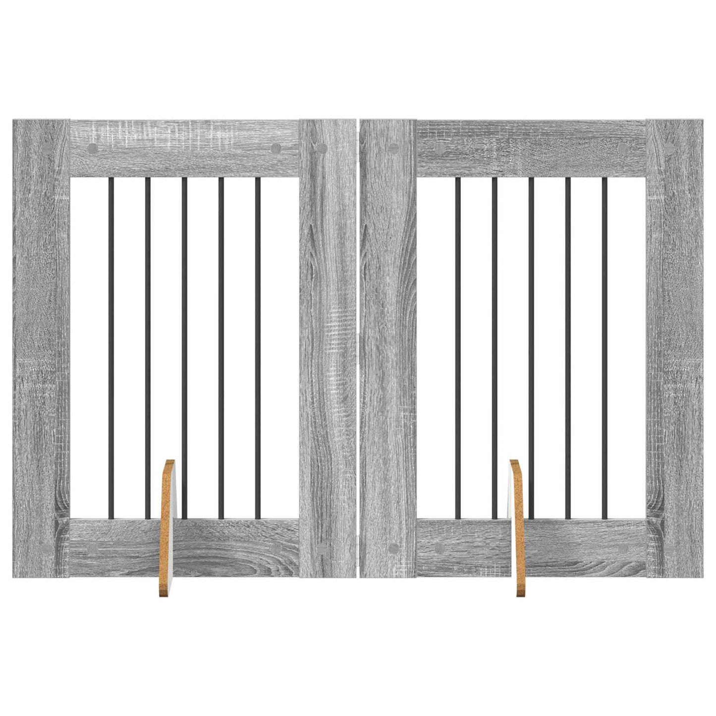 Foldbar hundegitter med stativer 2 pcs Grå sonoma 120,5 cm