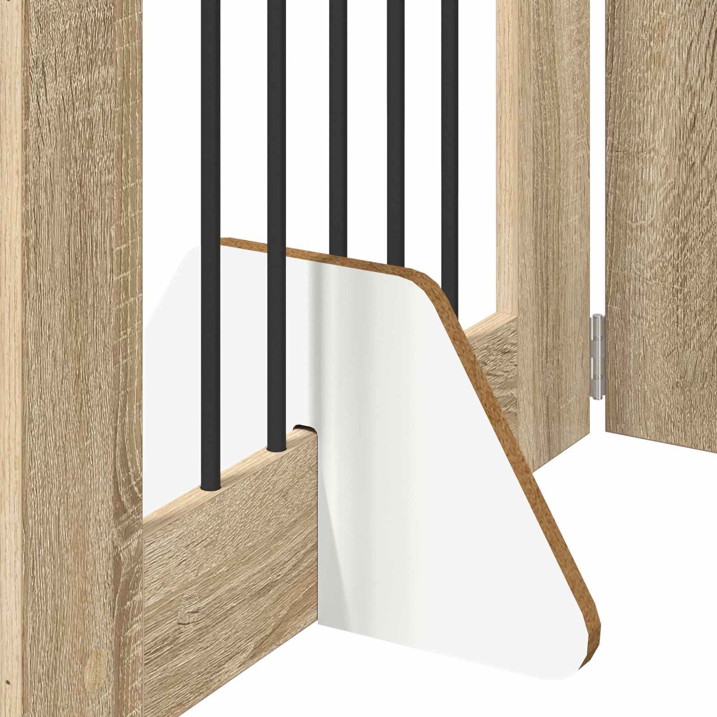 Hundegate med stender 4 pcs Sonoma eik 60 x 80 cm