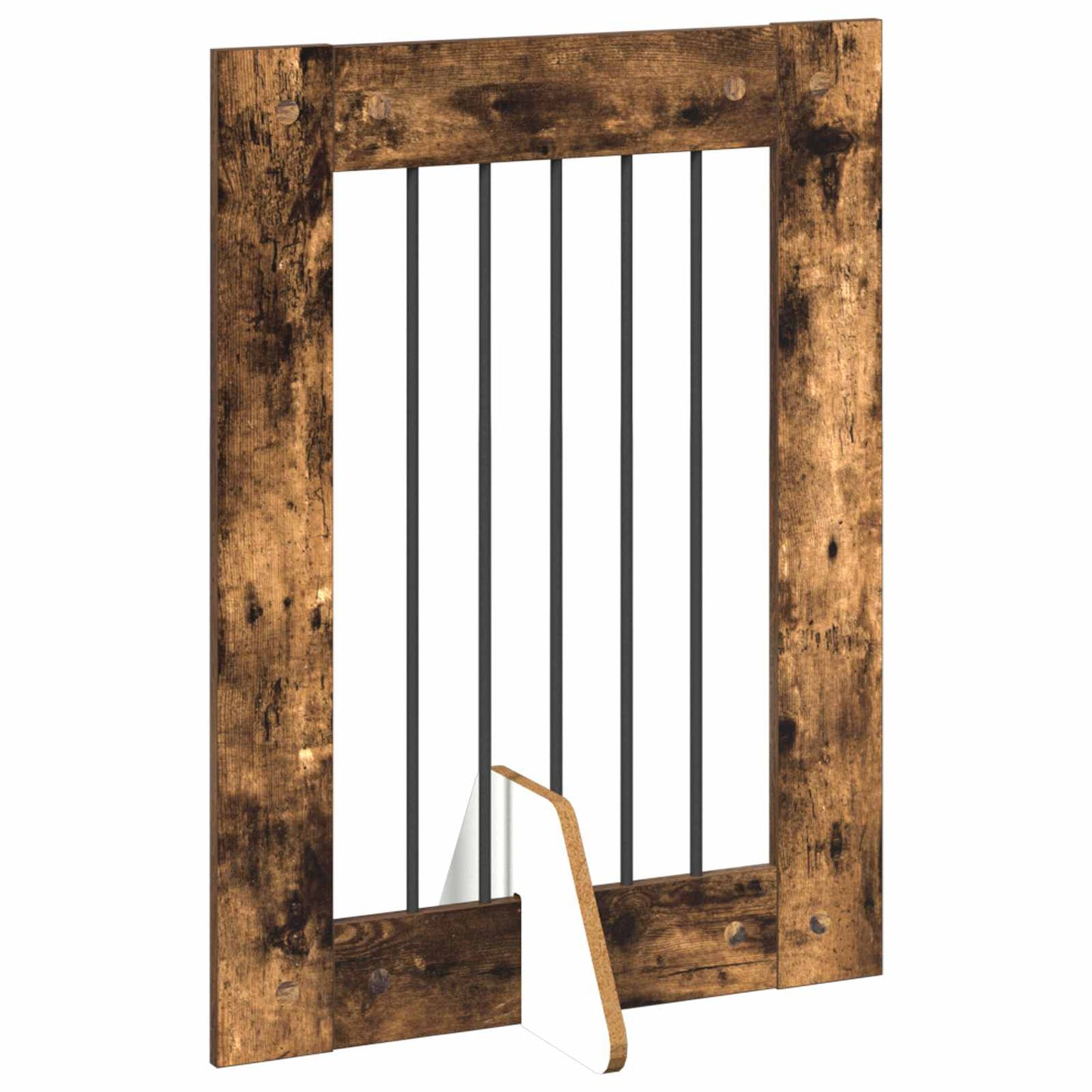 Foldbar hundegitter med stativer 4 pcs Røkt Eik 241 cm