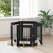 Foldbar hundegitter med stativer 6 pcs Svart eik 362 cm