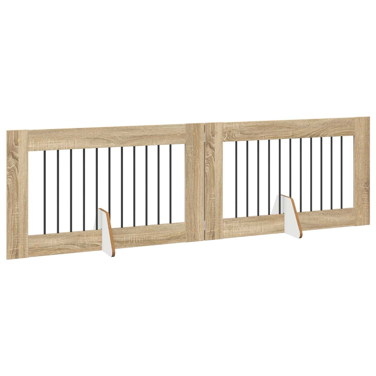 Hundegate med stender 2 pcs Sonoma eik 100 x 60 cm