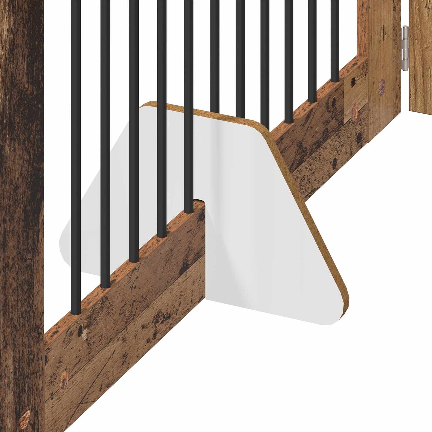 Foldbar hundegitter med stativer 2 pcs Gammelt tre 200,5 cm