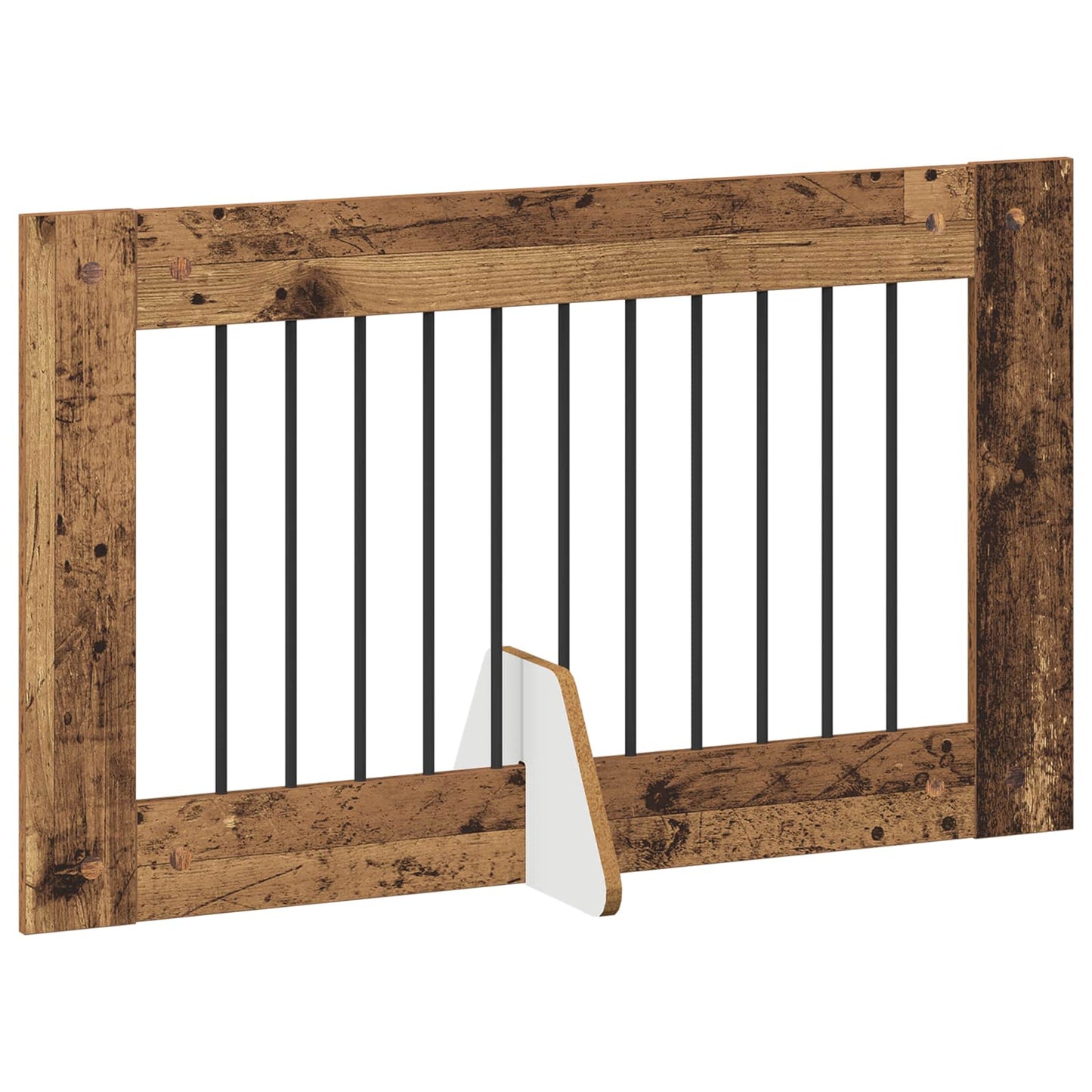 Foldbar hundegitter med stativer 2 pcs Gammelt tre 200,5 cm