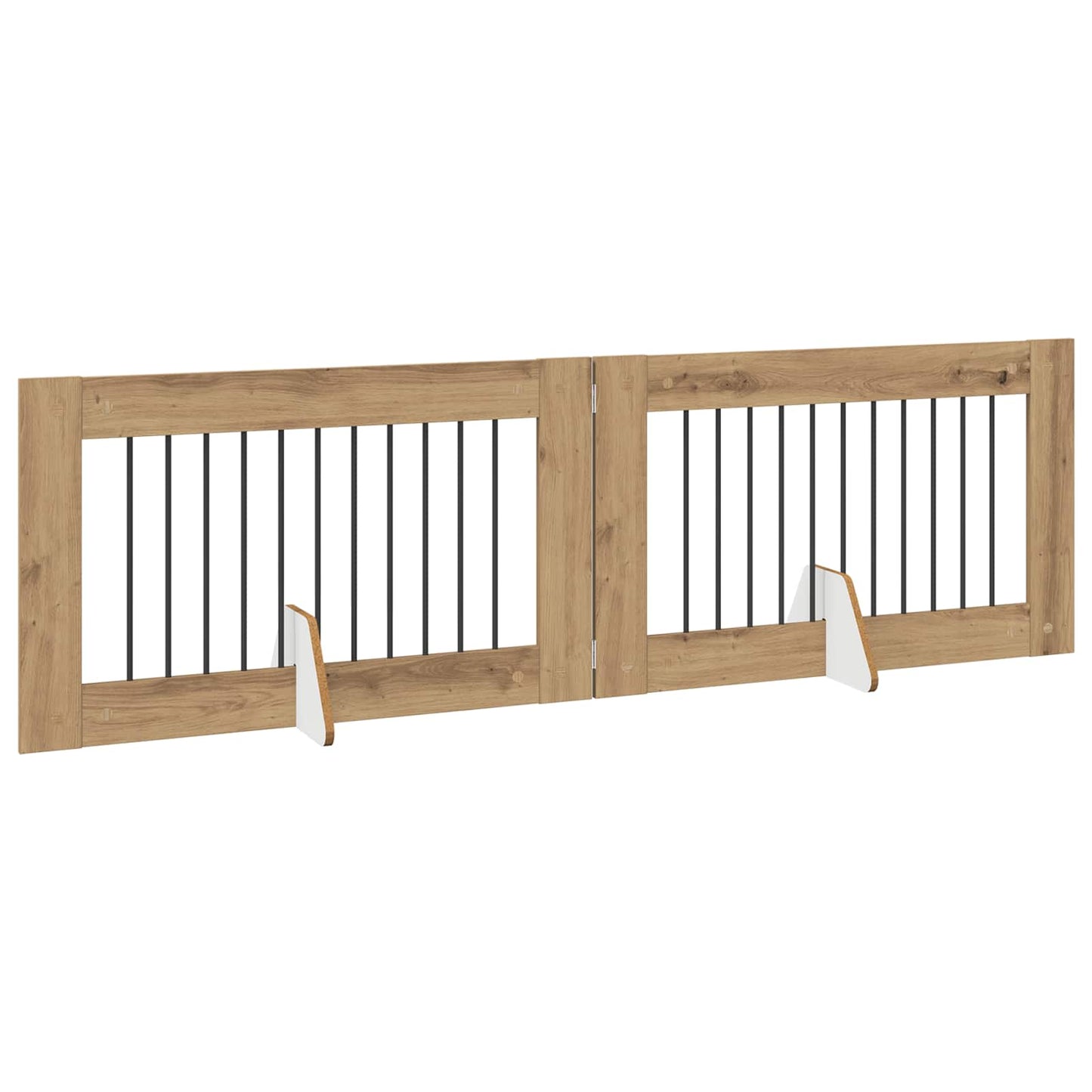 Foldbar hundegitter med stativer 2 pcs Artisan eik 200,5 cm