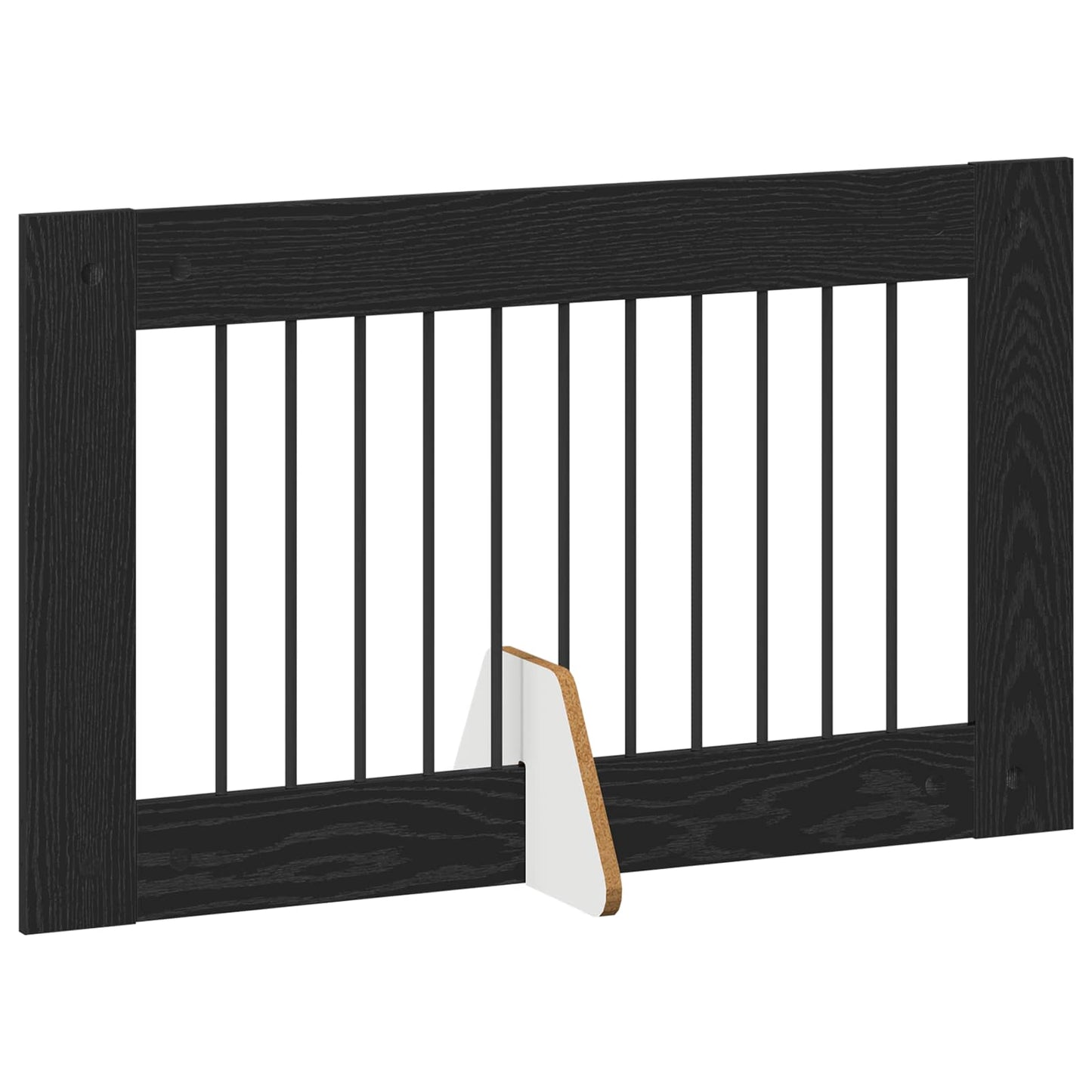 Foldbar hundegitter med stativer 4 pcs Svart eik 401 cm