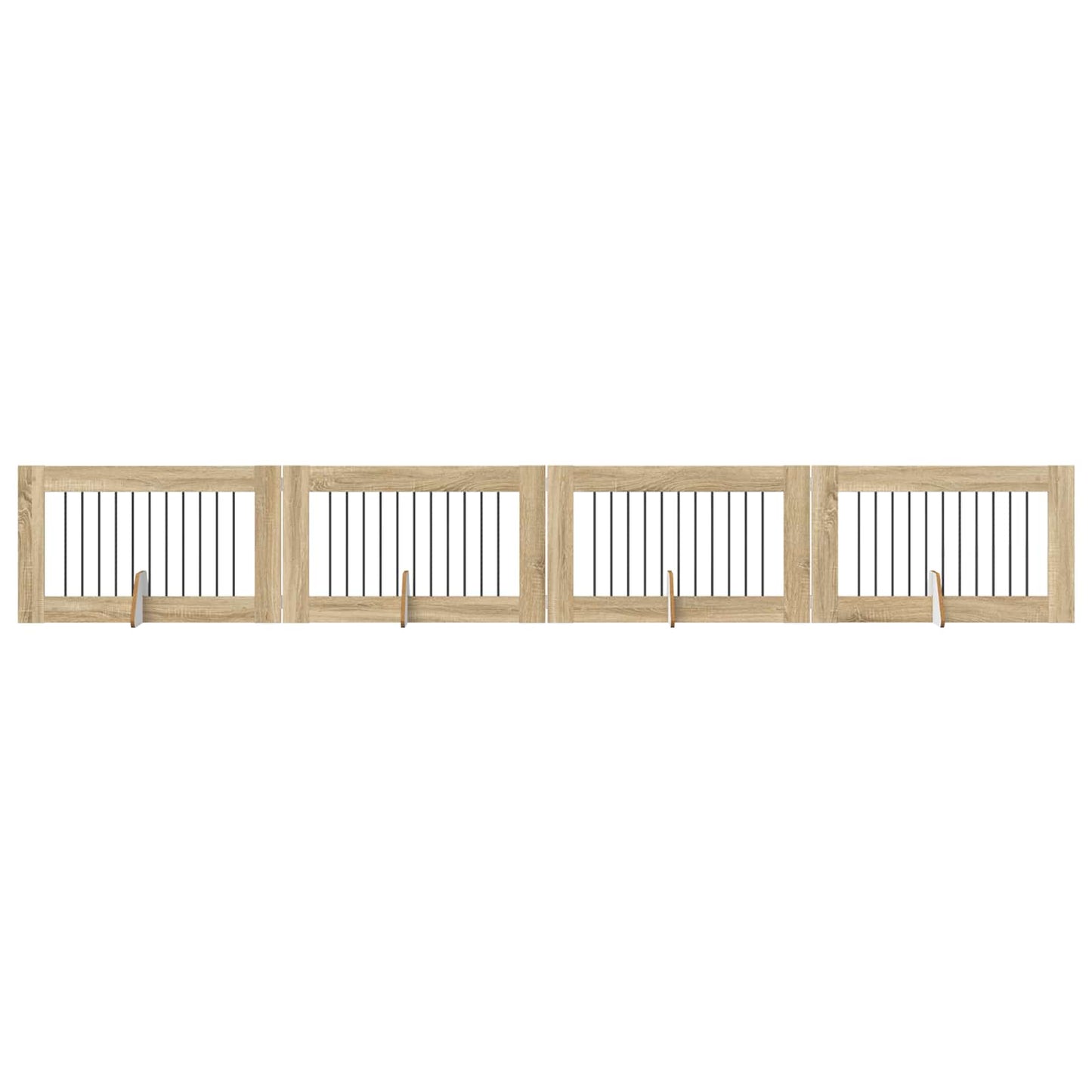 Foldbar hundegitter med stativer 4 pcs Sonoma eik 401 cm
