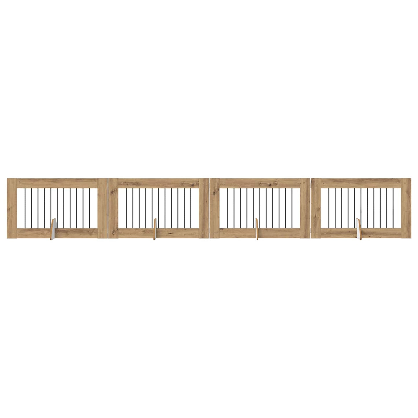 Foldbar hundegitter med stativer 4 pcs Artisan eik 401 cm