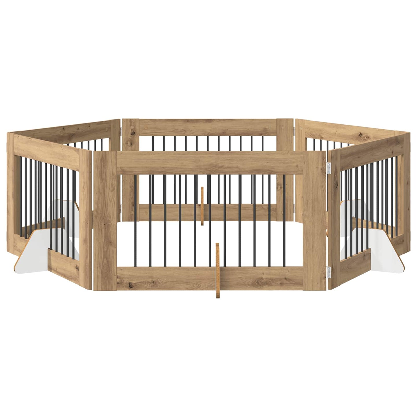 Hundegate med stender 6 pcs Artisan eik 100 x 60 cm