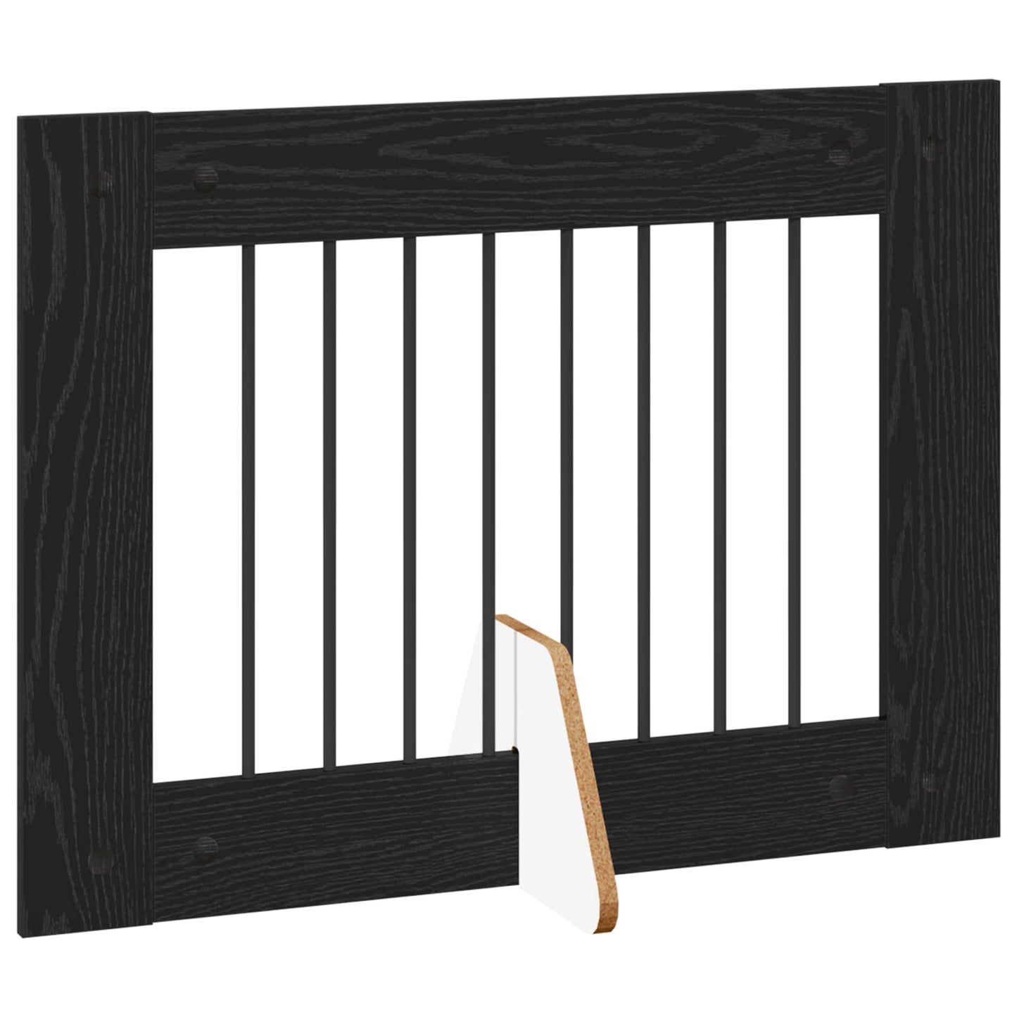 Foldbar hundegitter med stativer 2 pcs Svart eik 160,5 cm