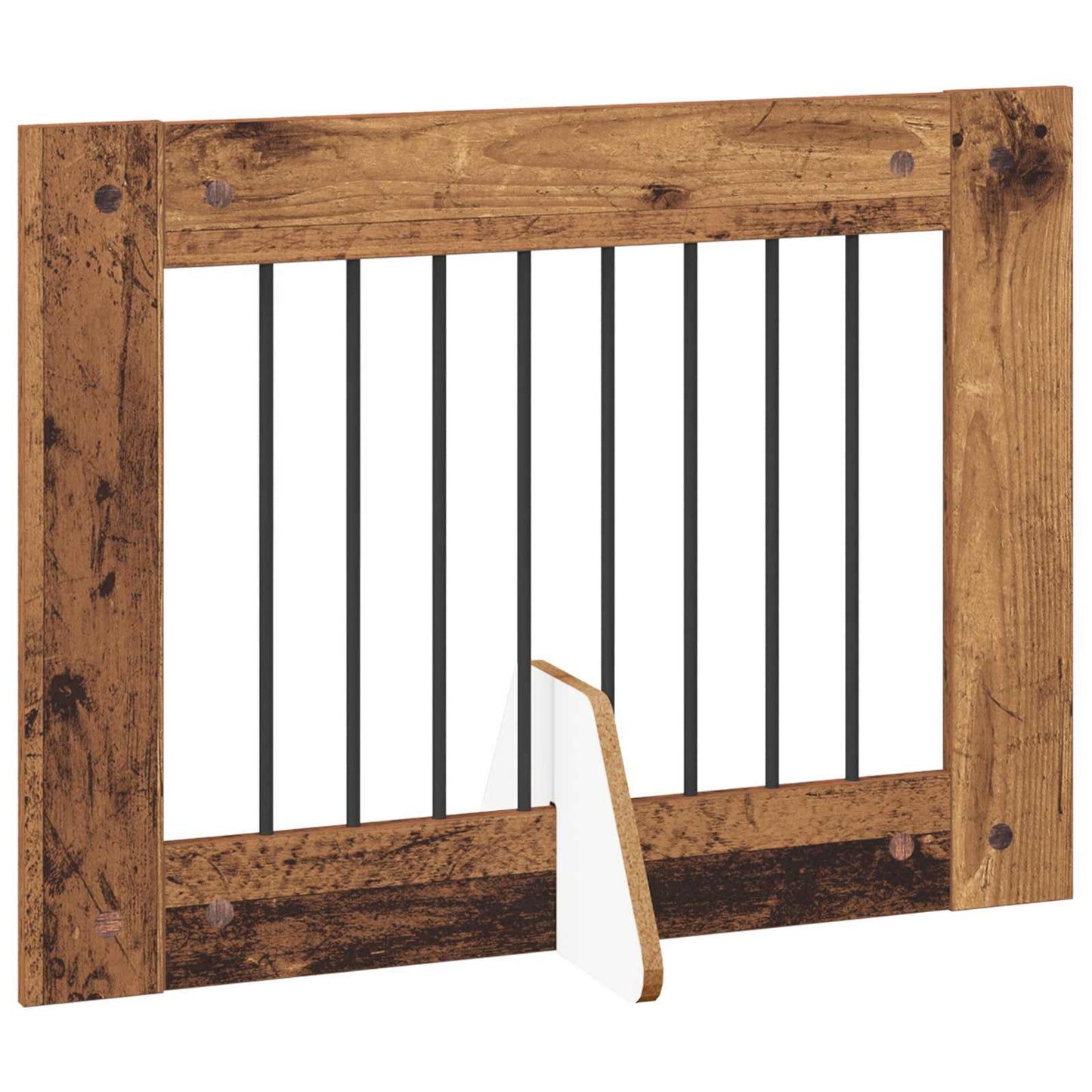 Foldbar hundegitter med stativer 2 pcs Gammelt tre 160,5 cm