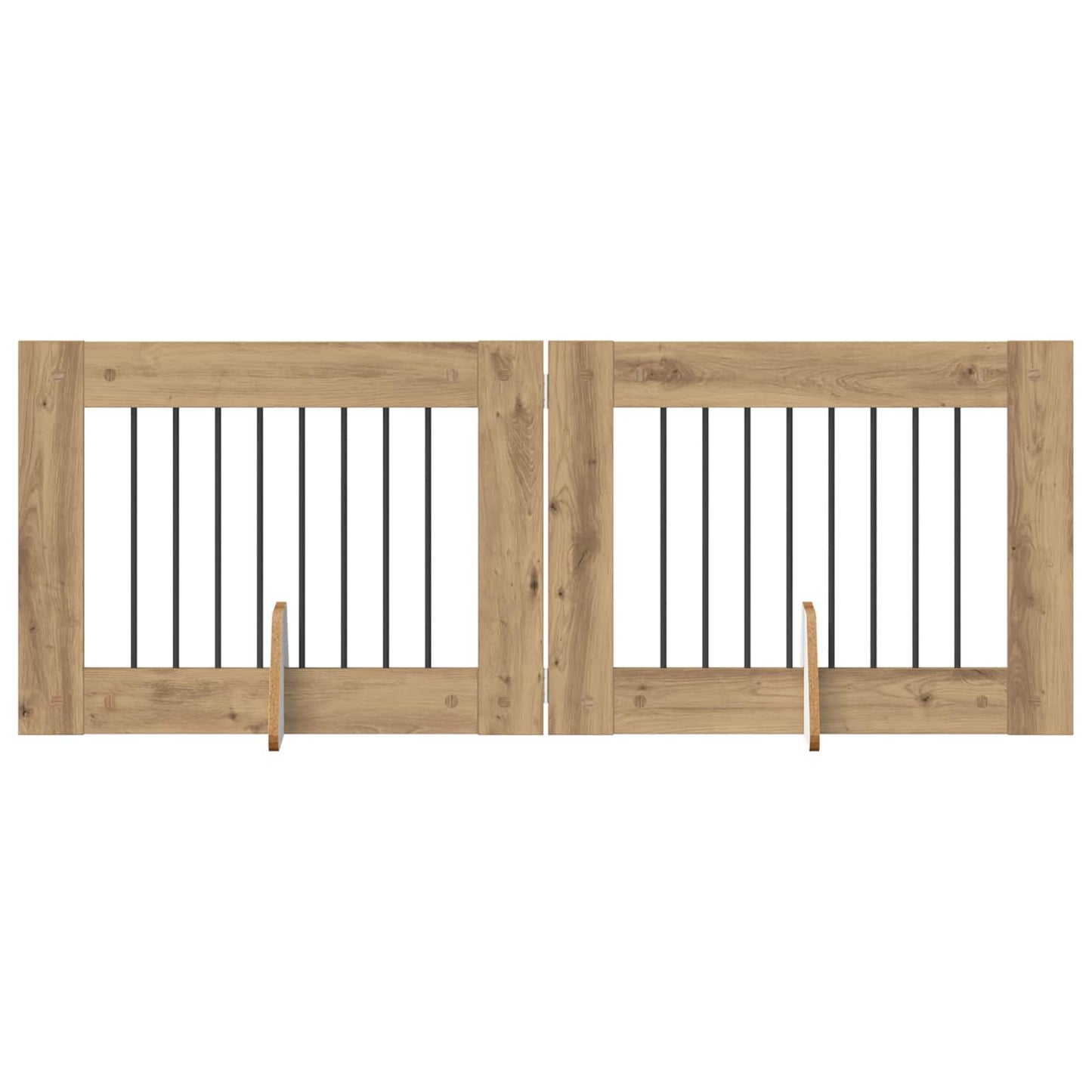 Foldbar hundegitter med stativer 2 pcs Artisan eik 160,5 cm