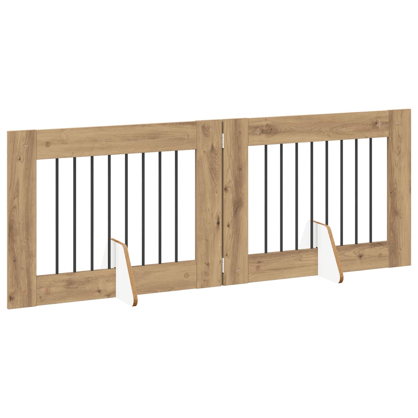 Foldbar hundegitter med stativer 2 pcs Artisan eik 160,5 cm