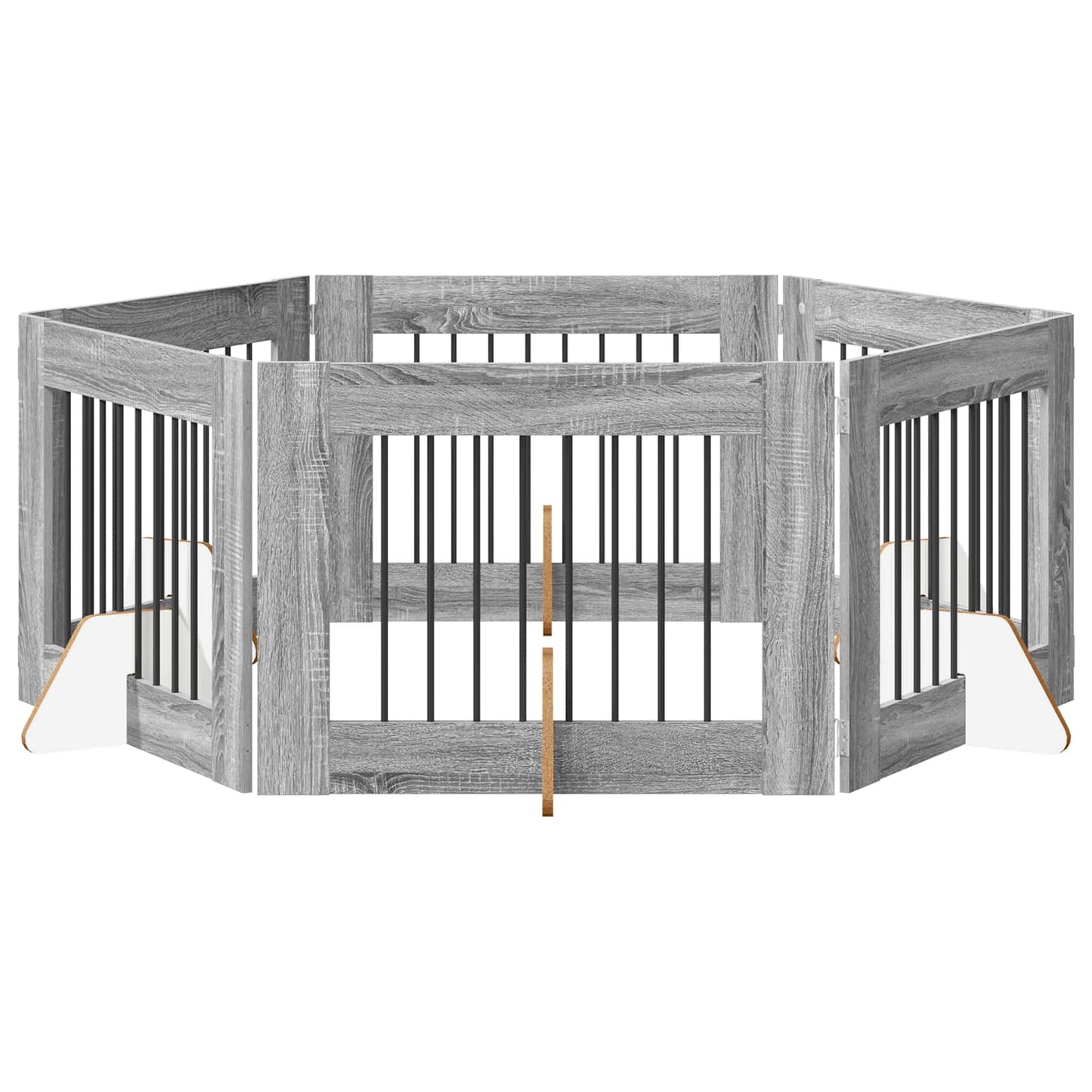 Foldbar hundegitter med stativer 6 pcs Grå sonoma 482 cm