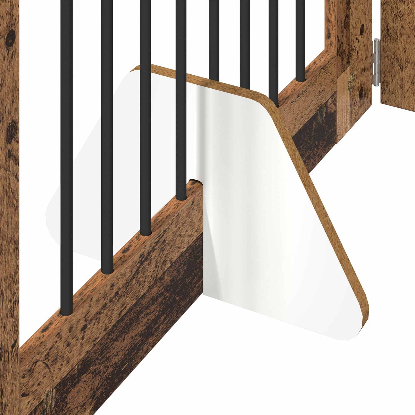 Foldbar hundegitter med stativer 6 pcs Gammelt tre 482 cm