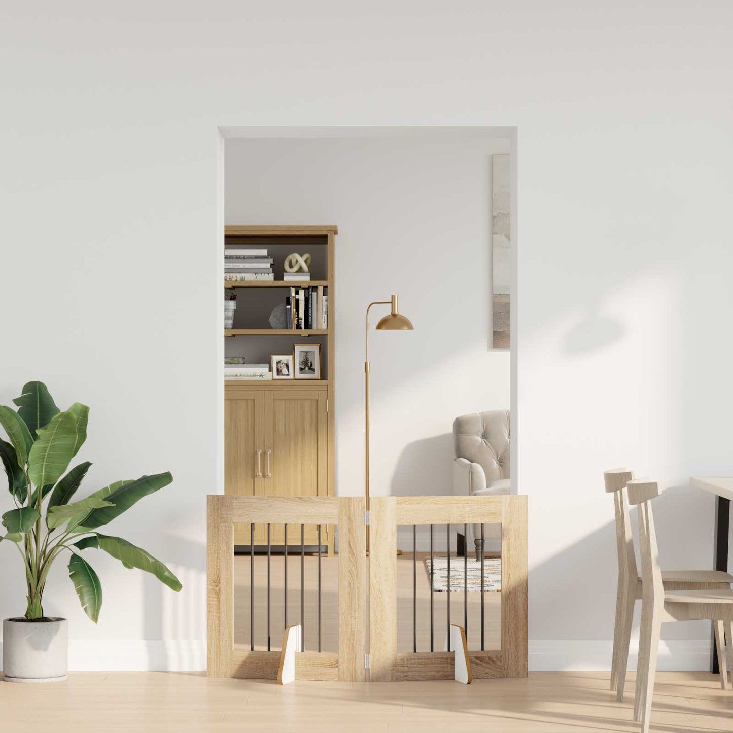Hundegate med stender 2 pcs Sonoma eik 60 x 60 cm