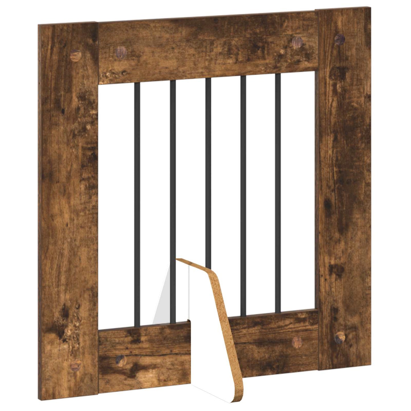 Foldbar hundegitter med stativer 2 pcs Røkt Eik 120,5 cm