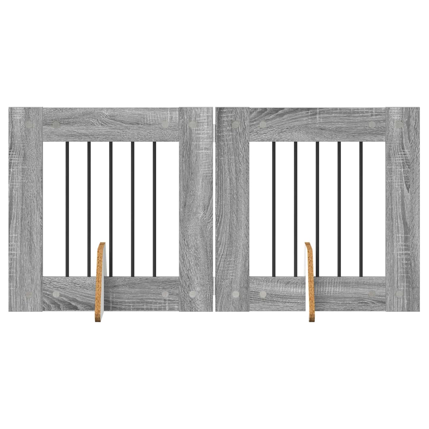 Foldbar hundegitter med stativer 2 pcs Grå sonoma 120,5 cm