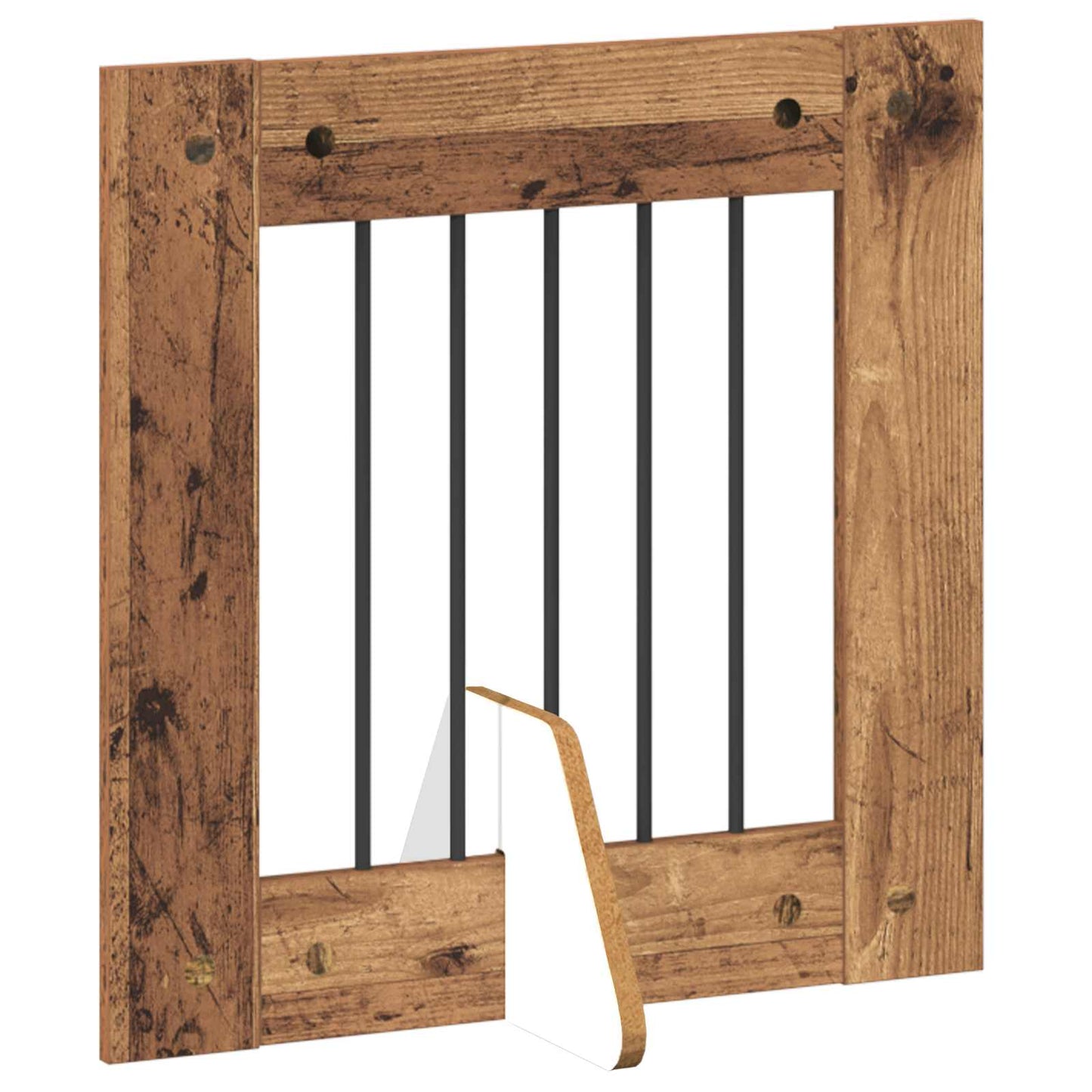 Foldbar hundegitter med stativer 2 pcs Gammelt tre 120,5 cm