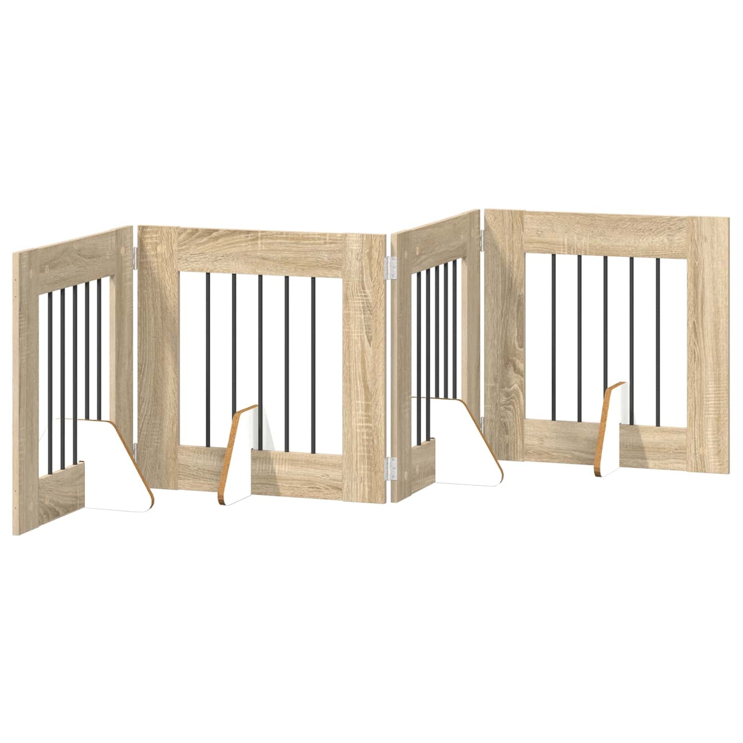 Hundegate med stender 4 pcs Sonoma eik 60 x 60 cm