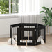 Foldbar hundegitter med stativer 6 pcs Svart eik 362 cm