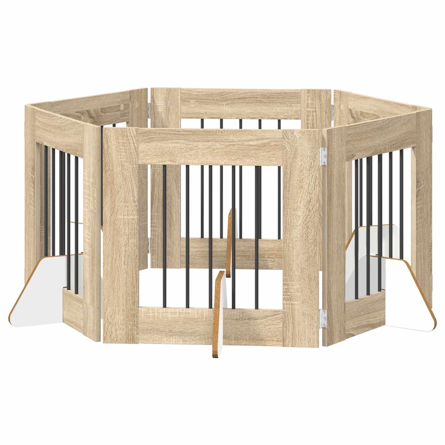 Hundegate med stender 6 pcs Sonoma eik 60 x 60 cm