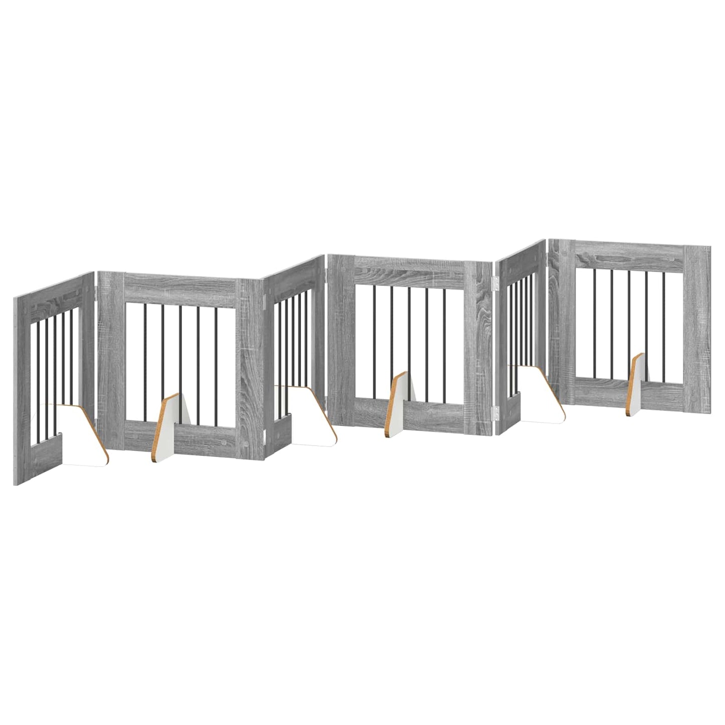 Foldbar hundegitter med stativer 6 pcs Grå sonoma 362 cm