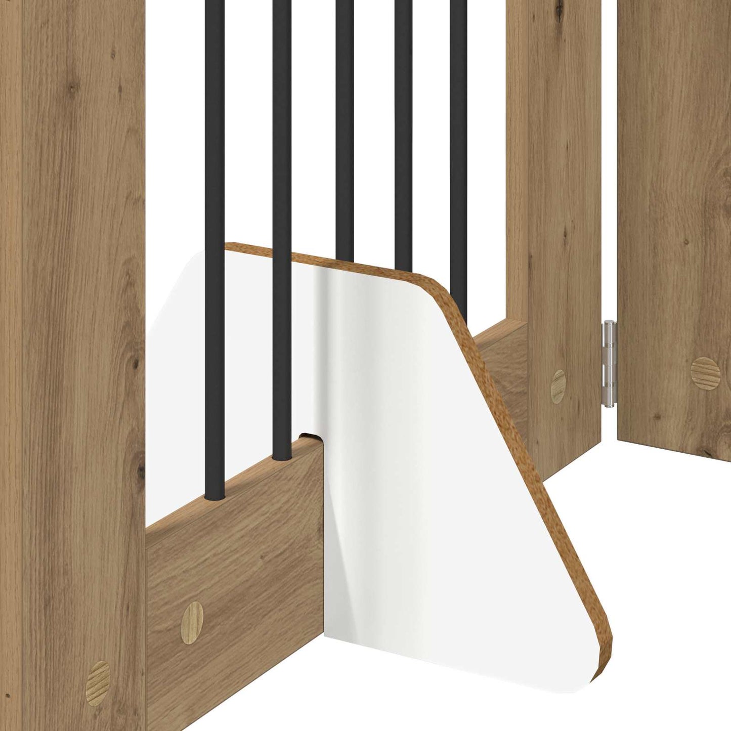 Hundegate med stender 6 pcs Artisan eik 60 x 60 cm