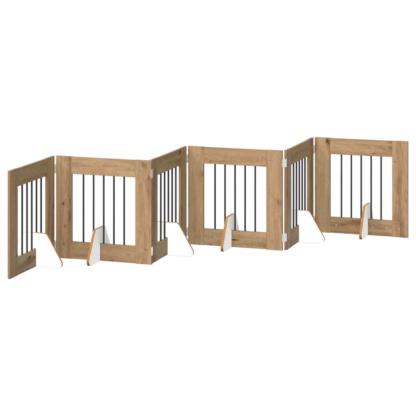 Hundegate med stender 6 pcs Artisan eik 60 x 60 cm