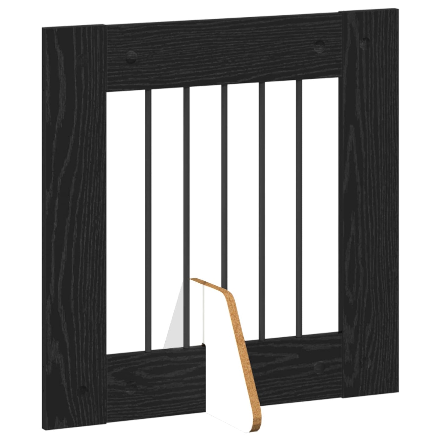 Foldbar hundegitter med stativer 8 pcs Svart eik 60 cm