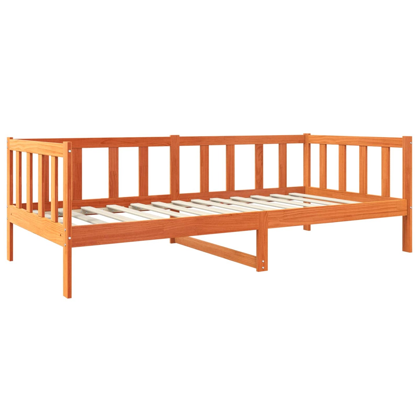 Sengestamme med hodegjerde Vokset Brun 90 x 190 cm Massiv furu