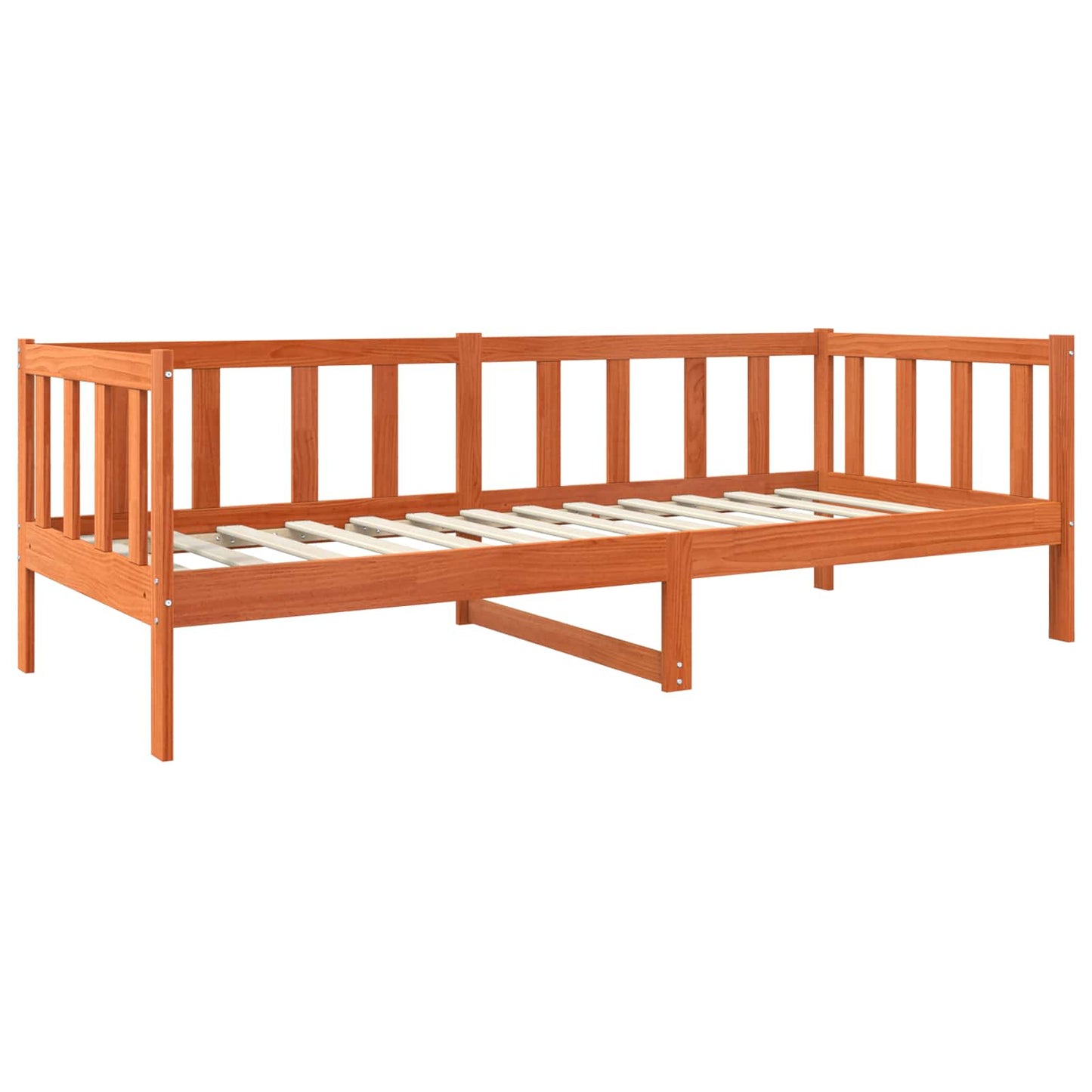 Sengestamme med hodegjerde Vokset Brun 80 x 200 cm Massiv furu