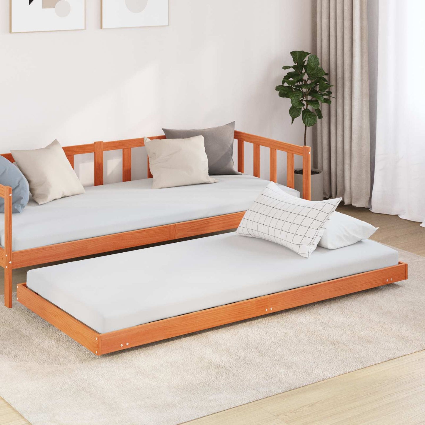 Sengestamme Vokset Brun 90 x 200 cm Massiv furu