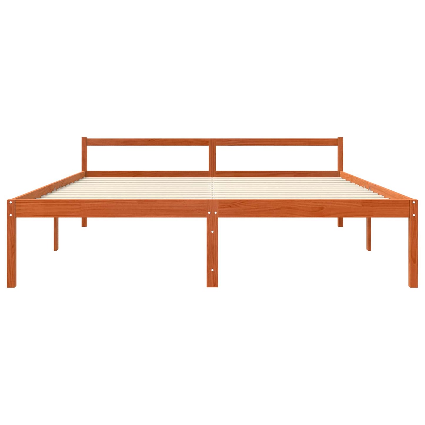Sengestamme med hodegjerde Vokset Brun 180 x 200 cm Massiv furu