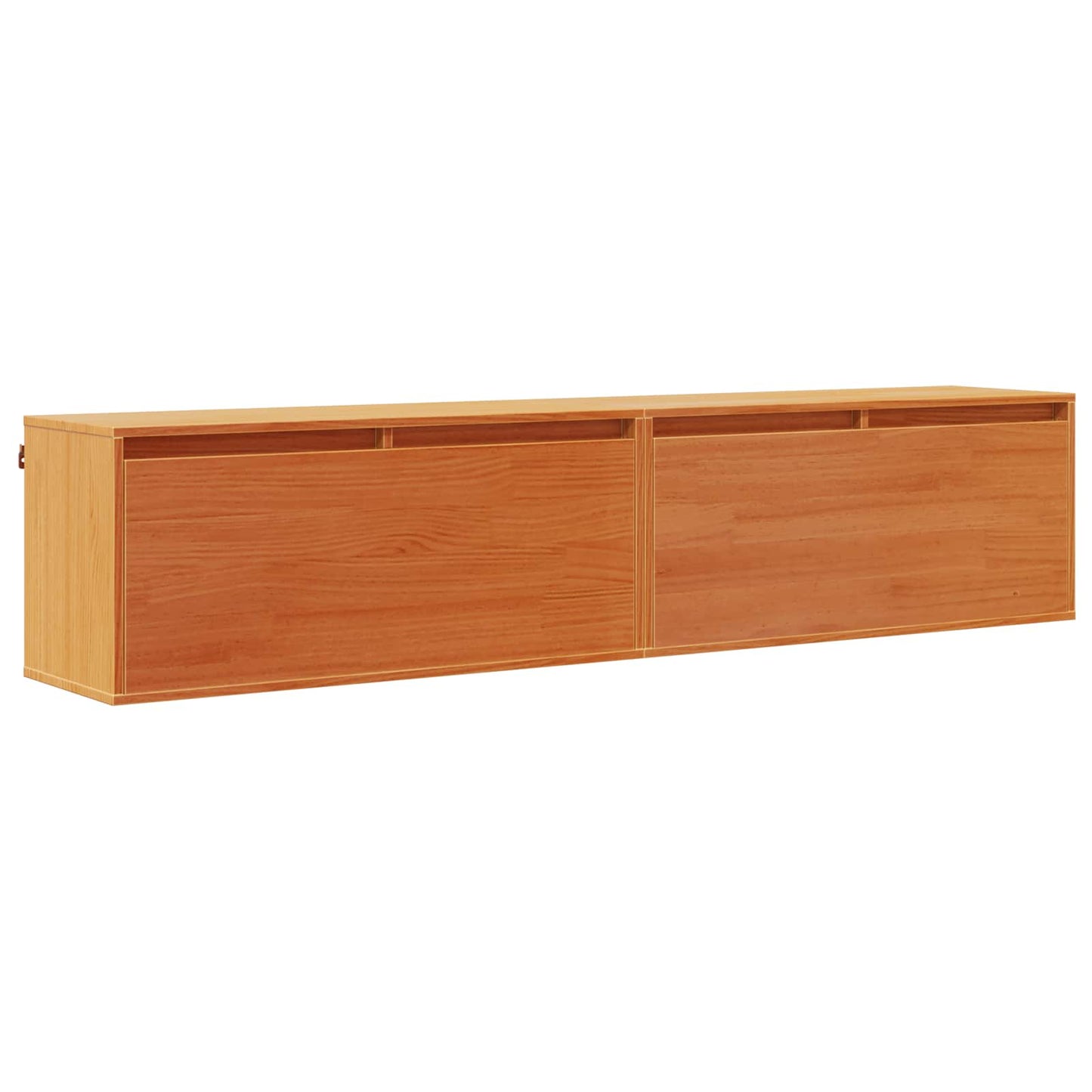 Veggskap med dør 2 pcs Vokset Brun 80 x 30 x 35 cm Massiv furu