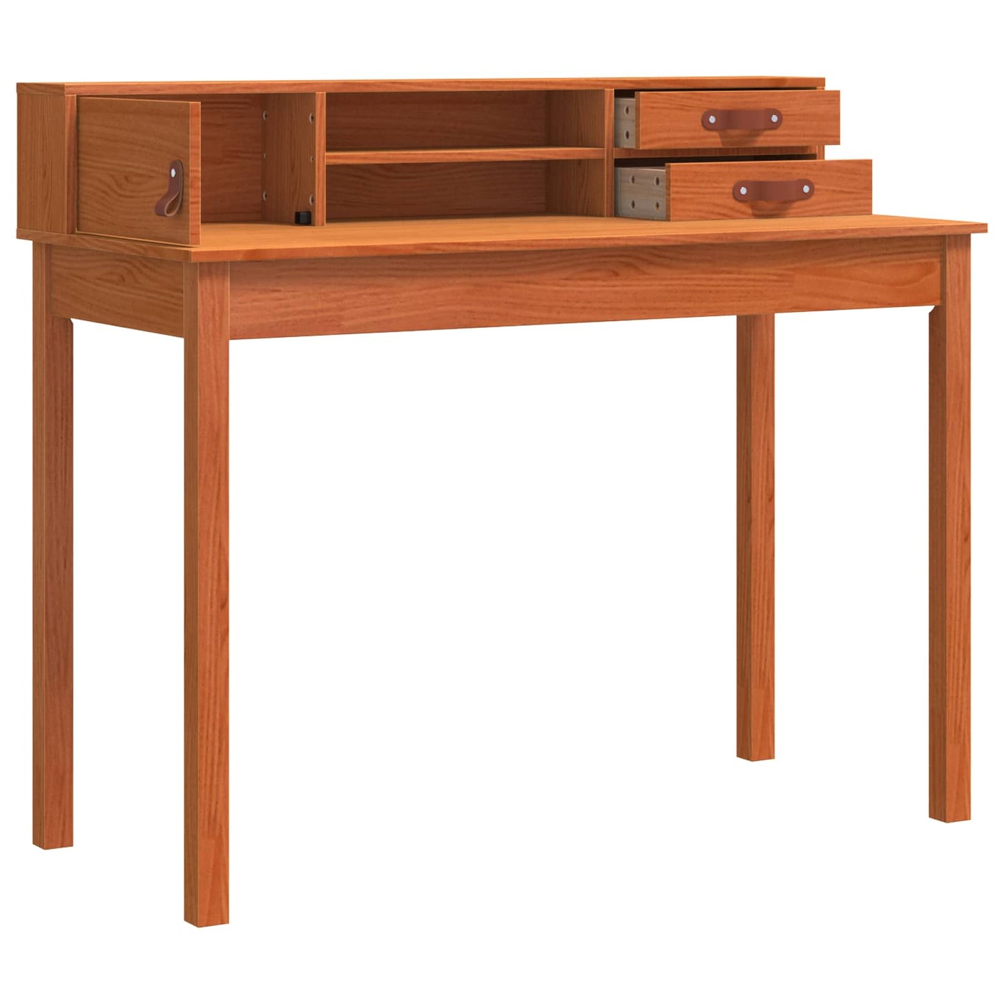 Skrivebord med skuff Vokset Brun 110 x 50 x 93 cm Massiv furu